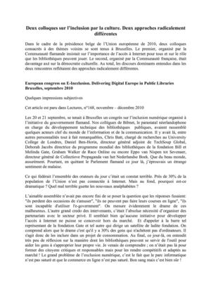 Deux colloques sur l’inclusion par la culture. Deux approches radicalement différentes