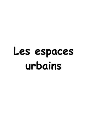 Géographie CE2 les espaces urbains