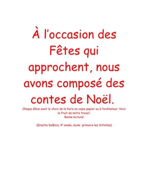 Les contes de Noël (4e année)