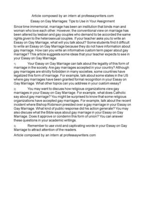 What Is Business Ethics Essay Essay On Gay Marriages Tips To Use In Your Assignment Business Law Essay Questions also Help With Writing A Business Plan Calamo Essay On Gay Marriages Tips To Use In Your Assignment Thesis For A Narrative Essay