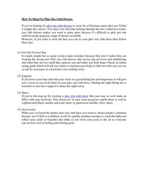 How To Shop For Plus Size Club Dresses