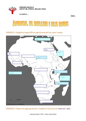 Activitats de reforç: mapa d'Àfrica