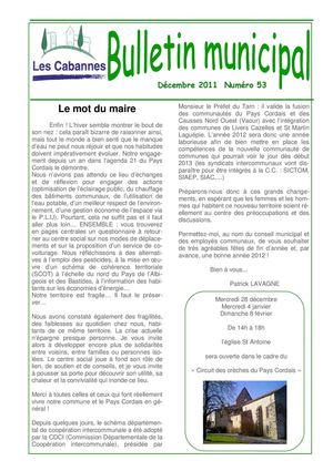 Bulletin municipal n°53 - décembre  2011
