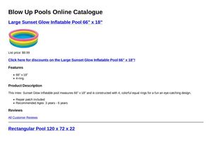 Blow Up Pools - Best Deals