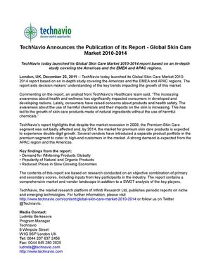 TechNavio Announces the Publication of its Report - Global Skin Care Market 2010-2014