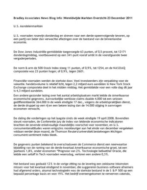 Bradley Associates News Blog Info :Wereldwijde Markten Overzicht-23 December 2011