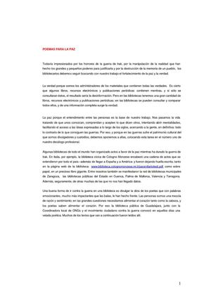 Poesías para la paz