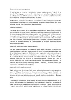 Encubrimientos con olor a pescado, una forma de corrupcion