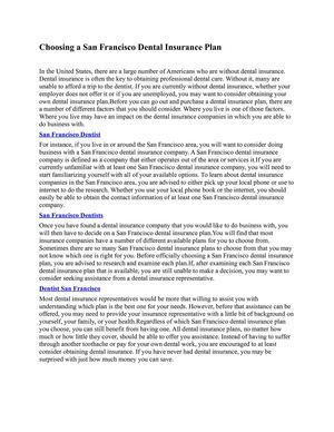 Choosing a San Francisco Dental Insurance Plan