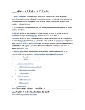 QUE PIENSAS DE LA MÚSICA FOLKLORICA COLOMBIANA? COMO LA RECREAS?