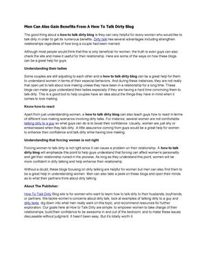 Men Can Also Gain Benefits From A How To Talk Dirty Blog