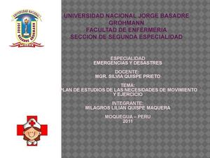 NECESIDADES DE MOVIMIENTO Y EJERCICIO