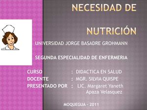 NECESIDAD DE NUTRUCION