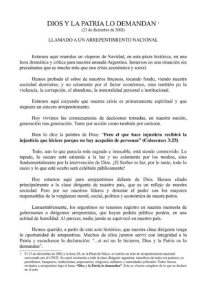 Dios y La Patria lo demandan (23-diciembre-2002)