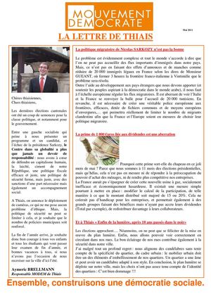 La Lettre de Thiais, mai 2011
