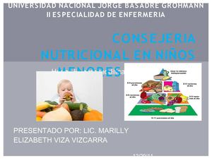 CONSEJERIA NUTRICIONAL EN NIÑOS