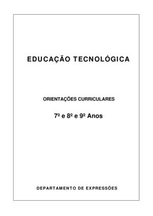 Programa da Disciplina de Educação Tecnológica