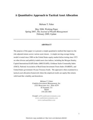 A Quantitative Approach to Tactical Asset Allocation 