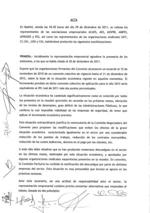 aclaracion de reunion del dia 29 de diciembre 2011