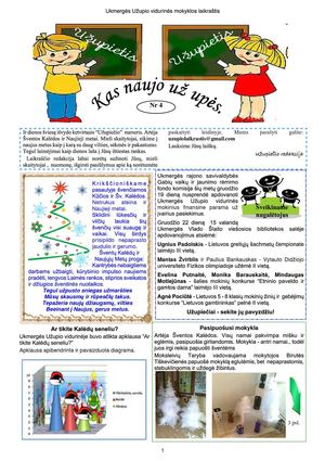 Ukmergės Užupio vidurinės mokyklos laikraštėlis Užupietis 2011. Nr. 4