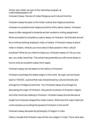 Реферат: Hinduism Essay Research Paper The word Hindu