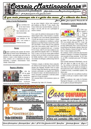 20ª Edição do Jornal Correio Martinopolense 30-12-2011