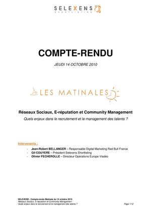 Réseaux Sociaux, E-réputation et Community Management
