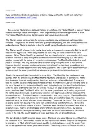 Tibetan Mastiff Training Tips