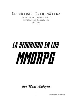 La seguridad en los MMORPG