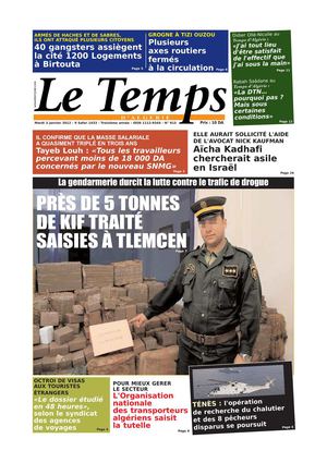 Le Temps d'Algérie Edition du Mardi 03 Janvier 2012