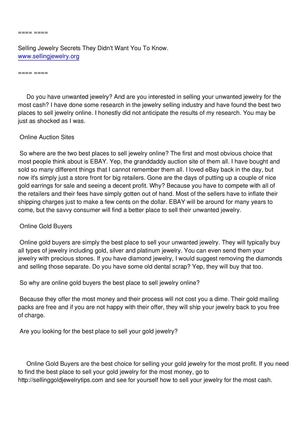 Check Out The Truth About Your Jewelry