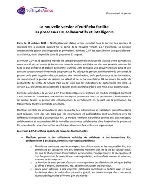 euHReka 2.07- la nouvelle version facilite les processus RH collaboratifs et intelligents