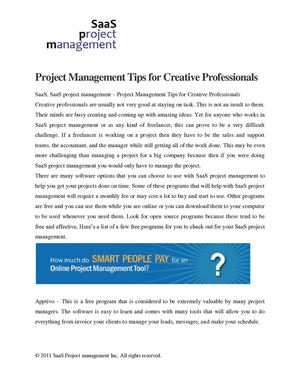 Project Management Tips for Creative Professionals