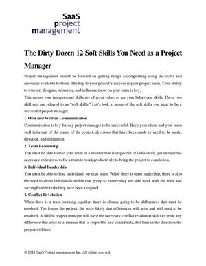 The Dirty Dozen 12 Soft Skills You Need as a Project Manager