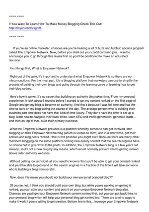 How To Make Money Blogging With Empower Network