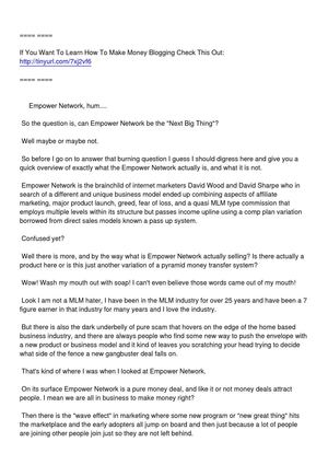 Make Money Blogging With Empower Network