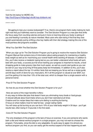 The Diet Solution Program Review - Isabel De Los Rios 