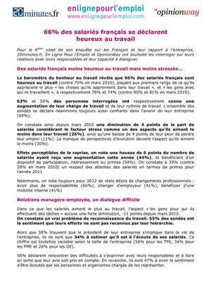Enquête - 66% des Français se déclarent heureux au travail