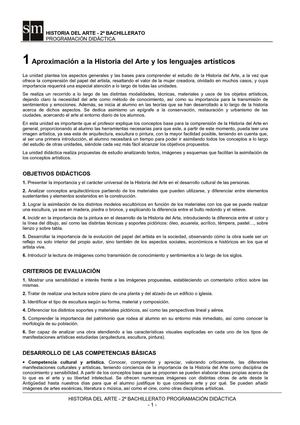 Programación Didáctica Historia del Arte