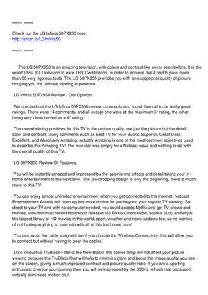 3D Televisions-LG 50PX950 Review