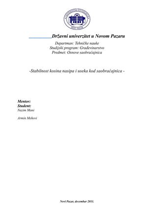 Stabilnost kosina useka i nasipa kod saobraćajnica