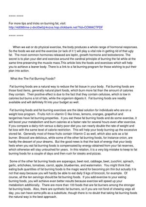 Fat Burning Foods - Fat Burning Secrets