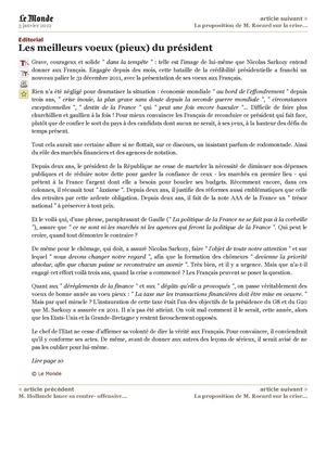 Edito 03 janvier 2012