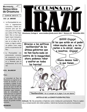 Boletín Columna del Irazú, Diciembre 2011