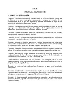 Naturaleza de la Dirección