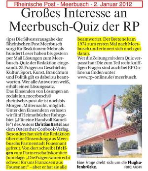Les réponses du Quiz du Rheinische Post sur Meerbusch en direct de Fouesnant