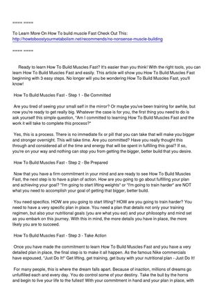 How To Build Muscle Fast In 3 Steps