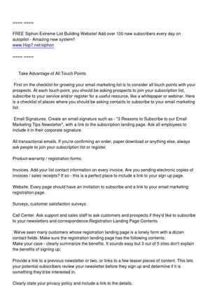 Email Marketing - Tips for Building a Quality Email List