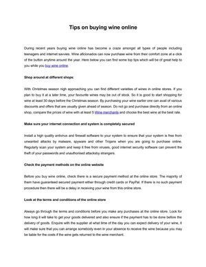 Tips on buying wine online