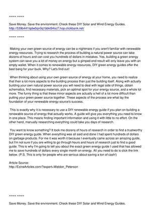 The Best DIY Green Energy Guide